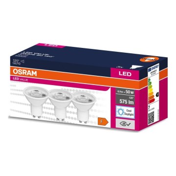 SET 3x LED-Leuchtmittel PAR16 GU10/6,9W/230V 6500K - Osram