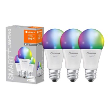 SET 3x LED RGB LED-Dimmbirne SMART+ E27/9,5W/230V 2700K-6500K - Ledvance