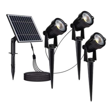 SET 3x LED-Solarlampe für den Außenbereich 3xLED/1,2W/3,7V IP65 3000K