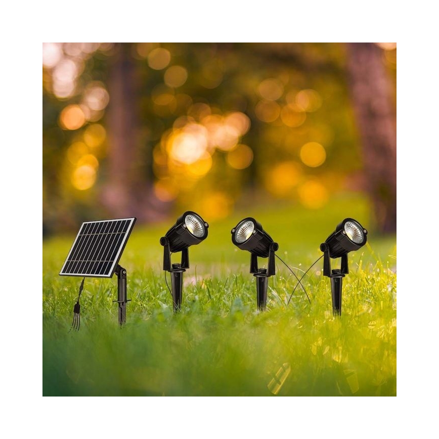 SET 3x LED-Solarlampe für den Außenbereich 3xLED/1,2W/3,7V IP65 3000K