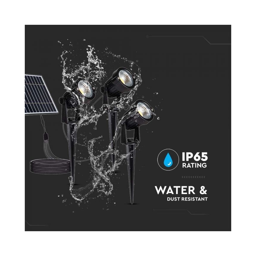 SET 3x LED-Solarlampe für den Außenbereich 3xLED/1,2W/3,7V IP65 3000K