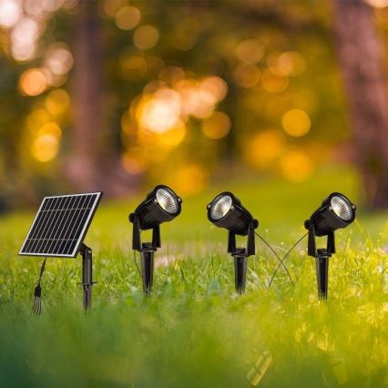 SET 3x LED-Solarleuchte für den Außenbereich 3xLED/1,2W/3,7V IP65 3000K 4000 mAh