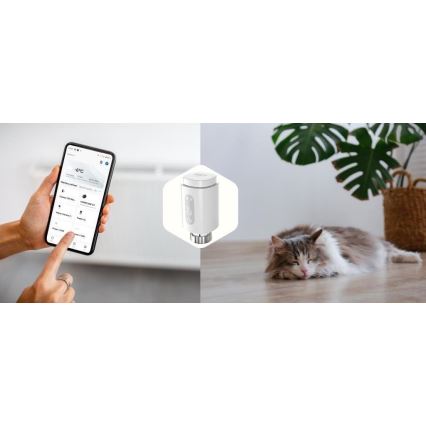 SET 3x Smart-Thermostatkopf mit LED-Anzeige 2xAA/3V Zigbee