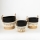 SET 3x Strohkorb beige/schwarz/weiß 25x17x23/28x22x25/35x28x30 cm