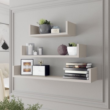 SET 3x Wandregal TRIO 40/60/80x11 cm Kaschmir