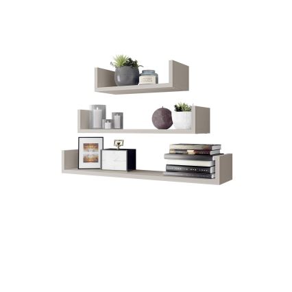 SET 3x Wandregal TRIO 40/60/80x11 cm Kaschmir