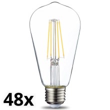 SET 48x LED-Glühbirne VINTAGE E27/4,3W/230V 2700K