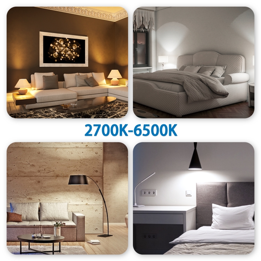 Set 4x dimmbare LED RGBW Smart-Reflektorlampen GU10/4,9W/230V 2700-6500K - Aigostar