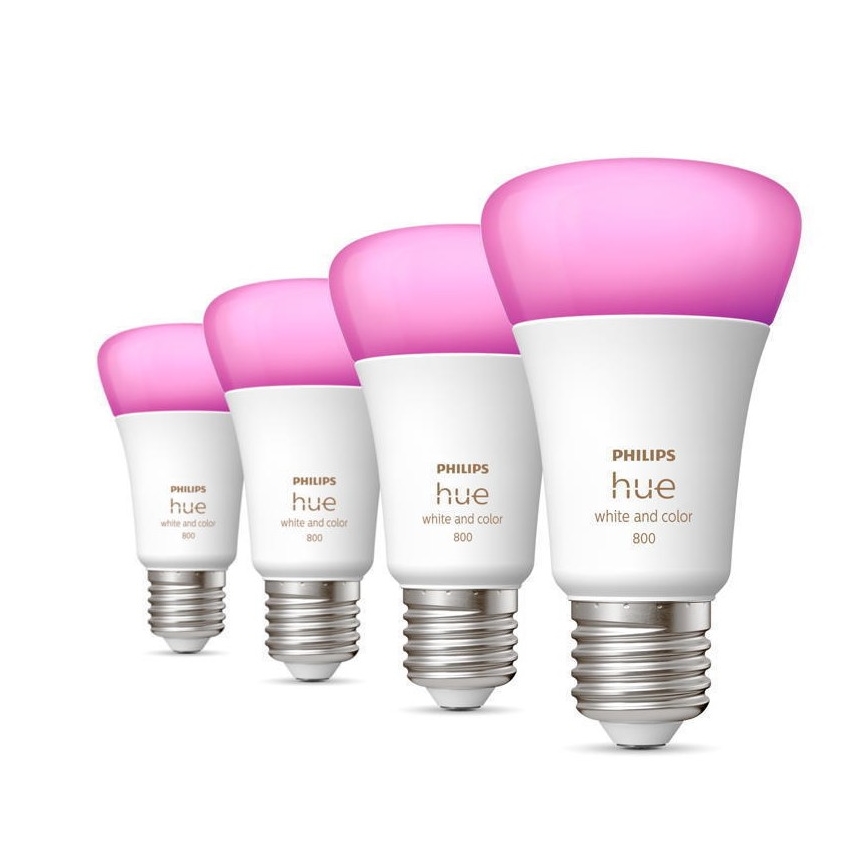 SET 4x LED dimmbare Glühbirne Philips Hue Weiß und Farbe Ambiente E27/6,5W/230V 2000-6500K