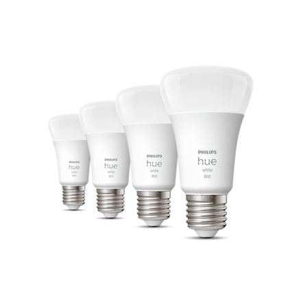 SET 4x LED dimmbare Glühbirne Philips Hue WHITE A60 E27/9W/230V 2700K