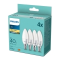 SET 4x LED Glühbirne Philips B35 E14/5W/230V 2700K