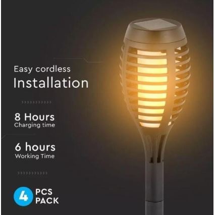 SET 4x LED Solarleuchte 4xLED/3,6V 1xAAA IP44 100 mAh