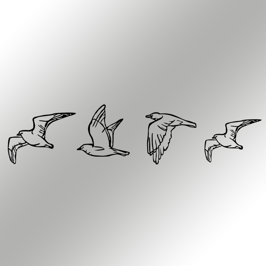 SET 4x Wanddekoration Vögel aus Metall