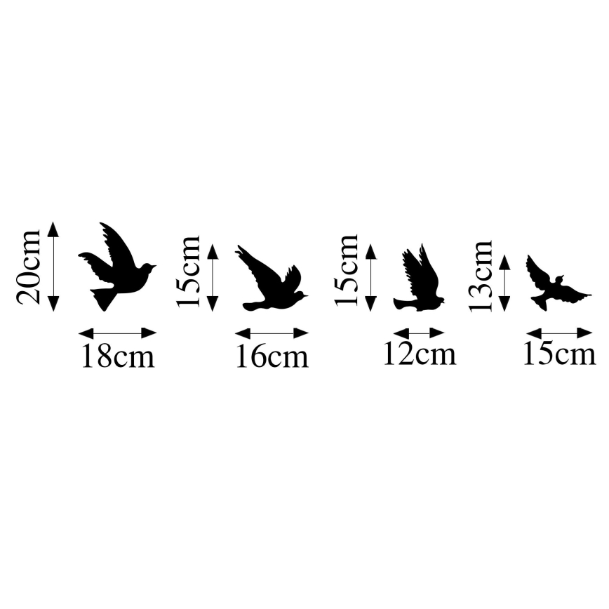 SET 4x Wanddekoration Vögel