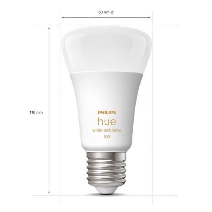 SET 4xLED Dimmbare Glühbirne Philips Hue WHITE AMBIANCE E27/6W/230V 2200-6500K