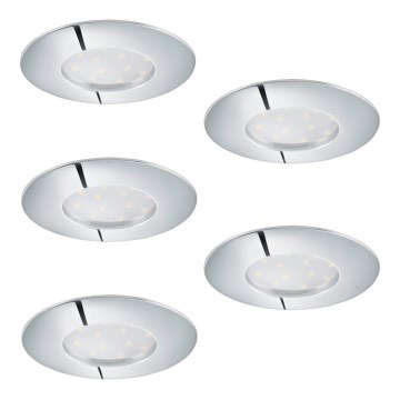 SET 5x Dimmbare LED-Einbauleuchte 1xLED/4,5W/230V glänzendes Chrom