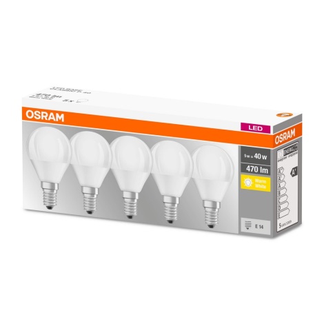 SET 5x LED Glühbirne BASE P40 E14/5W/230V 2700K - Osram