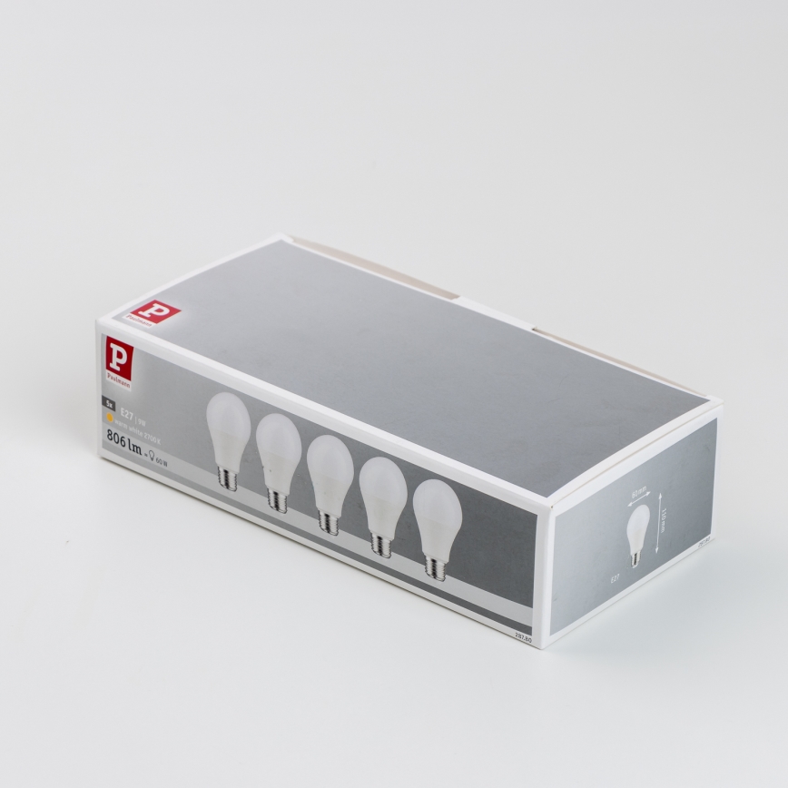 SET 5x LED-Lampe A60 E27/9W/230V 2700K - Paulmann 28780