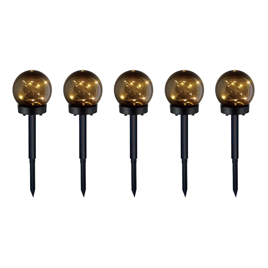 SET 5x LED-Solarleuchte 5xLED/0,12W/1,2V 3000K IP44 40 mAh schwarz