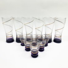 Set 6x größeres Glas und 6x kleineres Glas violett