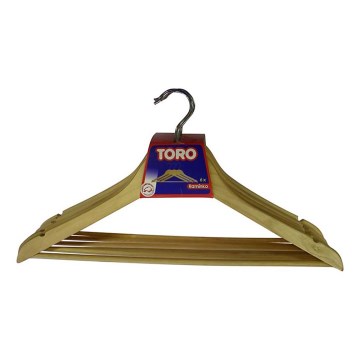 SET 6x Kleiderbügel 23x44,5 cm Holz