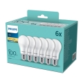 SET 6x LED Glühbirne Philips A60 E27/13W/230V 2700K