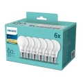 SET 6x LED Glühbirne Philips A60 E27/8W/230V 2700K