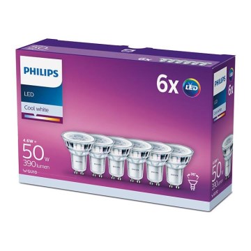 SET 6x LED-Leuchtmittel Philips GU10/4,6W/230V 4000K