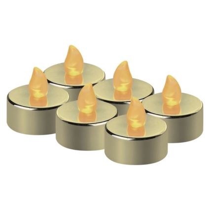 SET 6x LED Weihnachtsdekoration 6xLED/6xCR2032 gold