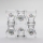 Set 6x Likörglas klar - Blumenmuster Nr. 4