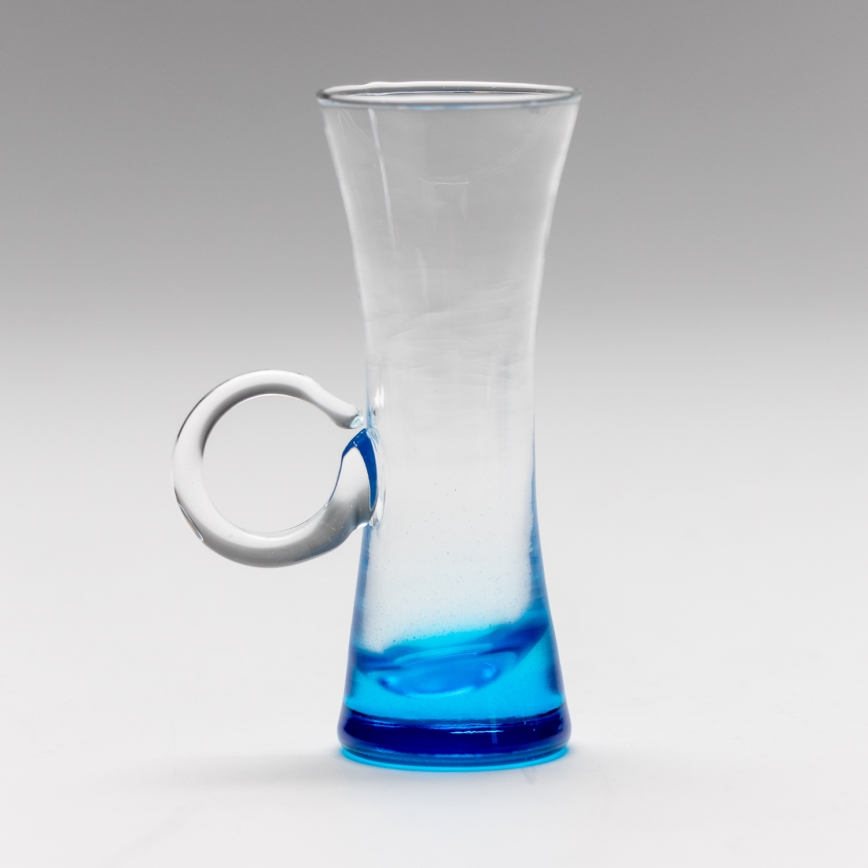 Set 6x Likörglas mit Henkel blau