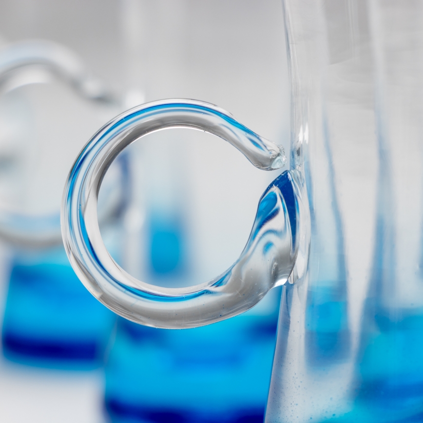 Set 6x Likörglas mit Henkel blau