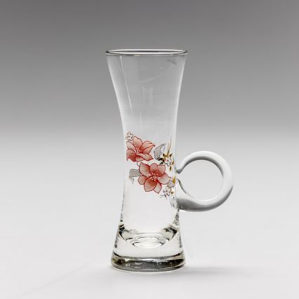 Set 6x Likörglas mit Henkel klar mit Blumenstrauß-Motiv Nr. 4
