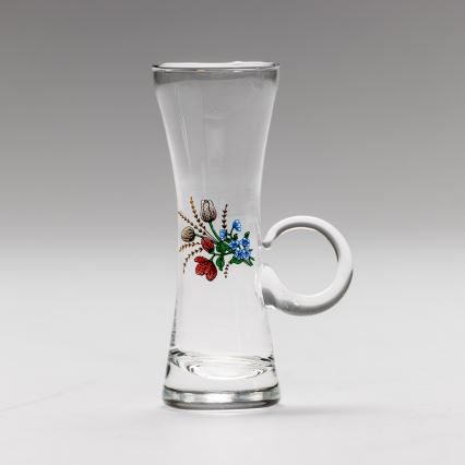 Set 6x Likörglas mit Henkel klar mit Blumenstrauß-Motiv Nr. 5