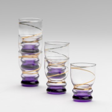 Set 6x Shot-Gläser klar violett