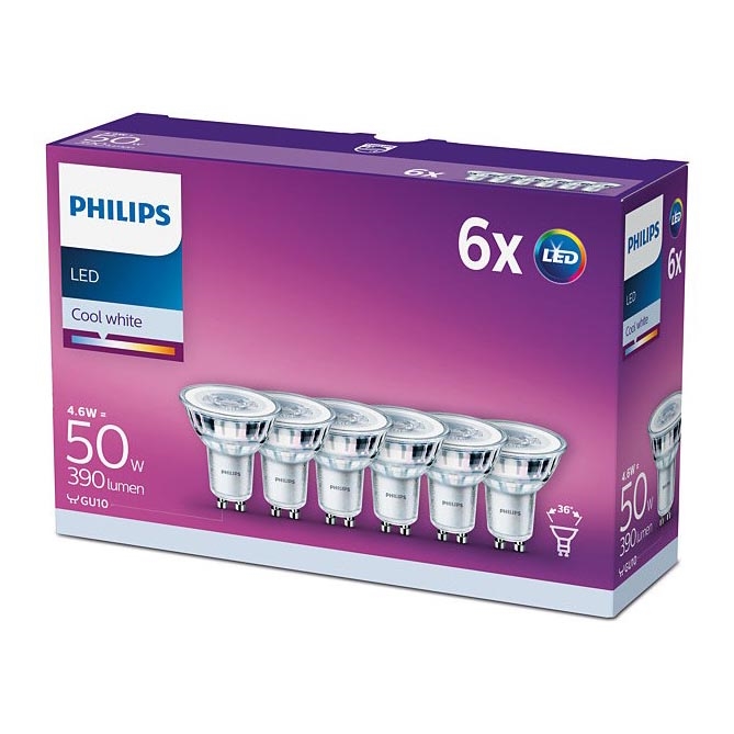 SET 6xLED Birne Philips GU10/4,6W/230V 4000K