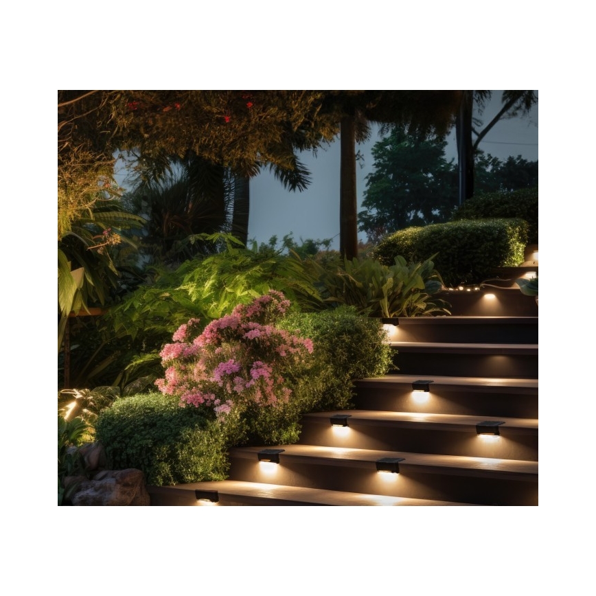 SET 8x LED Solar-Treppenbeleuchtung LED/0,06W/1,2V 3000K IP44 600 mAh
