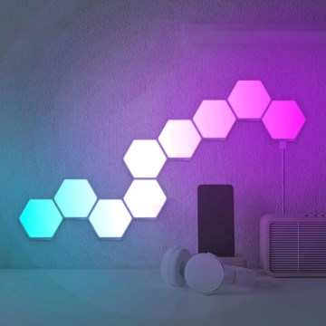 SET 9x LED RGBW Dimmbare Deko-Wandleuchte MAYA LED/1W/230V + Fernbedienung