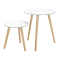 Set aus 2 Beistelltischen SERA, weiß/braun