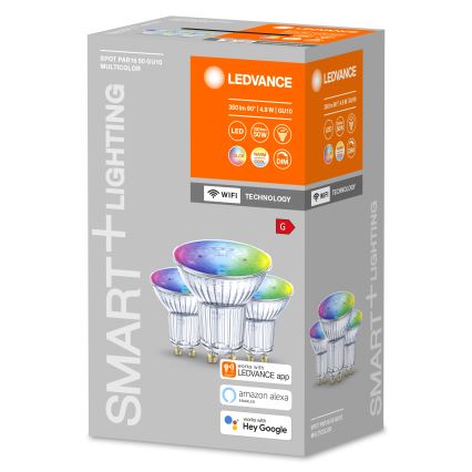 SET aus 3 LED RGBW dimmbare Glühbirnen SMART+ GU10 / 4,9W / 230 V 2700-6500 K - Ledvance