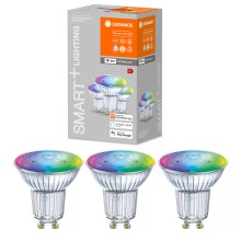 SET aus 3 LED RGBW dimmbare Glühbirnen SMART+ GU10 / 5 W / 230 V 2700-6500 K - Ledvance