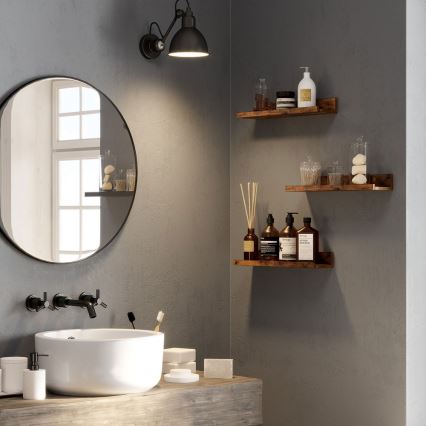 Set aus 3 Wandregalen SHELFY in braun