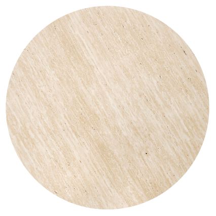 Set Couchtisch NUGAT Ø 80 cm + 4x Hocker Travertin/grau