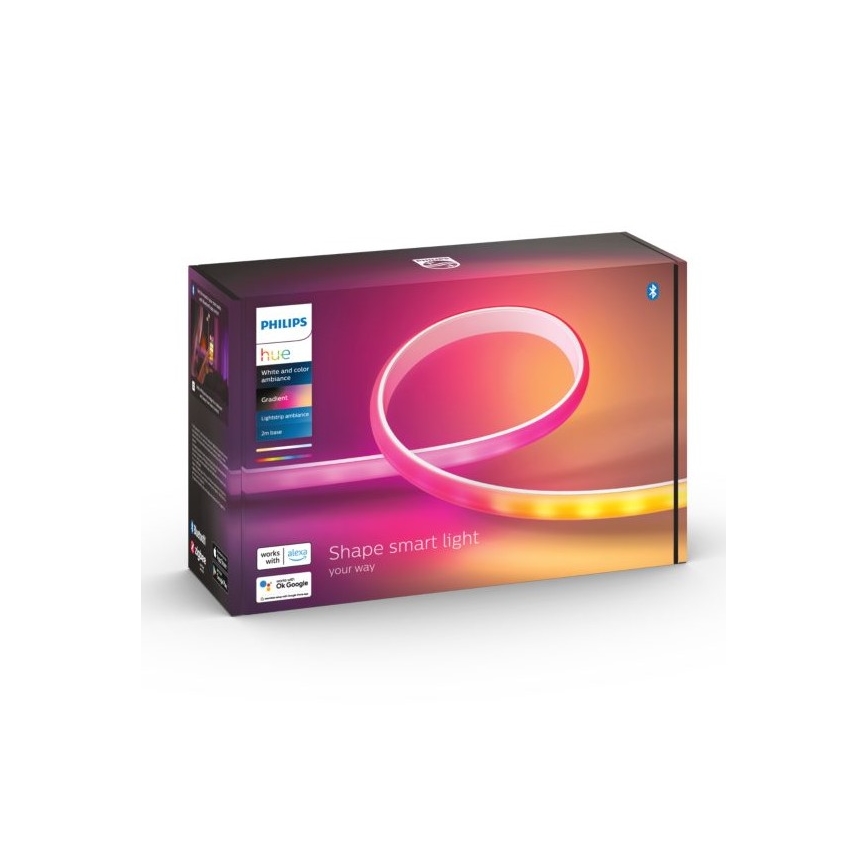 SET - Dimmbarer LED-RGBW-Streifen Philips Hue WHITE AND COLOR AMBIANCE 2m LED/20W/230V + 4x Dimmbares Leuchtmittel Philips A60 E27/6,5W/230V 2000-6500K