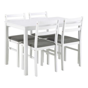 SET Esstisch + 4x Stühle EMILY, weiß