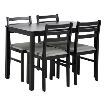 Set Esstisch und 4 Stühle EMILY schwarz