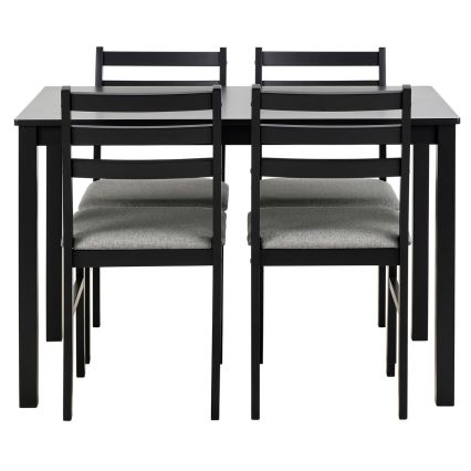 Set Esstisch und 4 Stühle EMILY schwarz