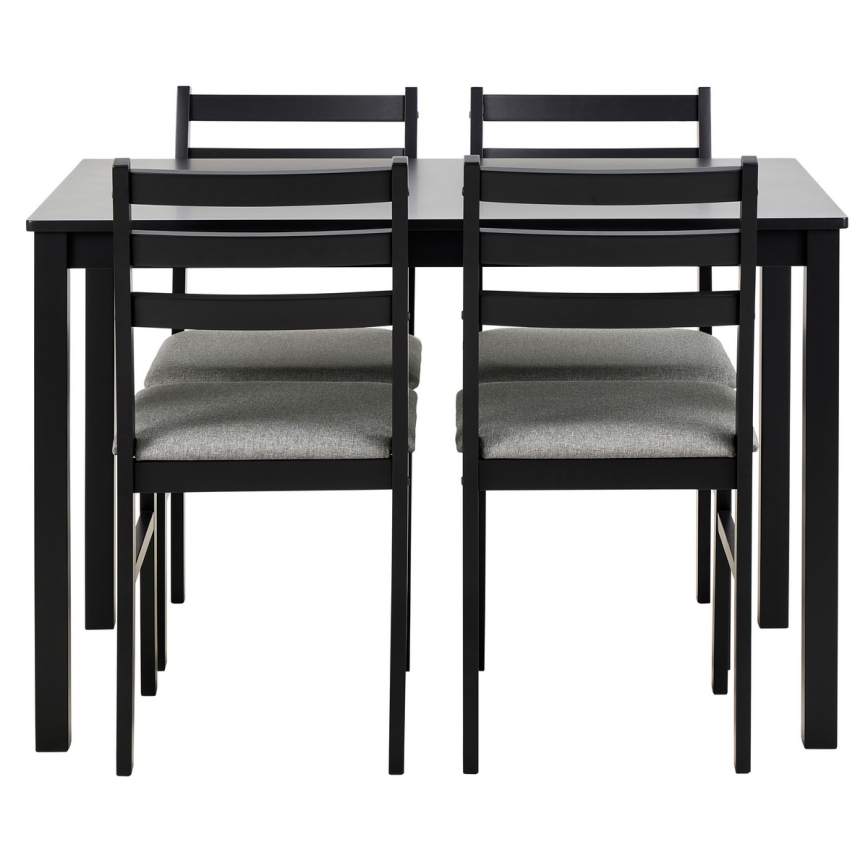 Set Esstisch und 4 Stühle EMILY schwarz