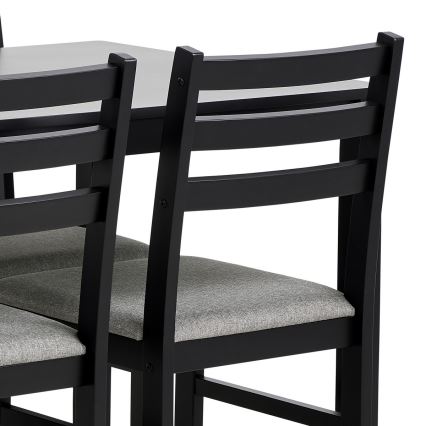 Set Esstisch und 4 Stühle EMILY schwarz