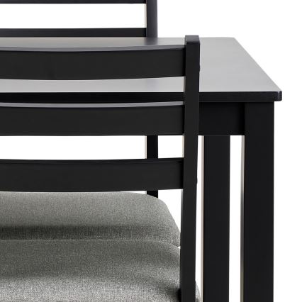 Set Esstisch und 4 Stühle EMILY schwarz